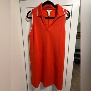 SPANX Vibrant Orange Sleeveless Polo Dress